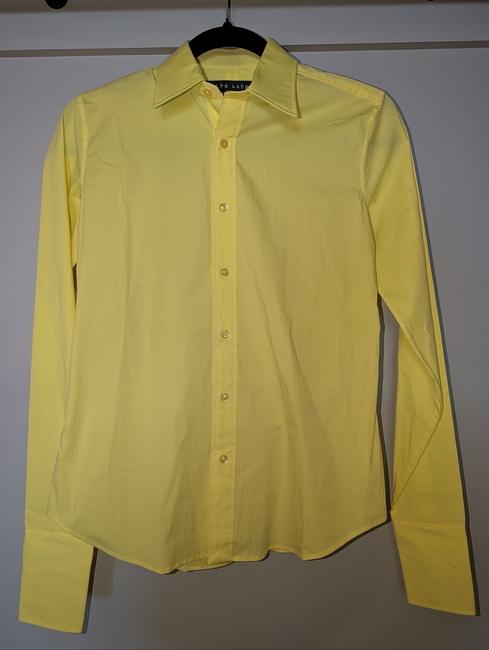 Women's Ralph Lauren Black Label Bright Yellow Dress Shirt. Size 4